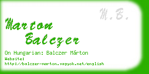 marton balczer business card